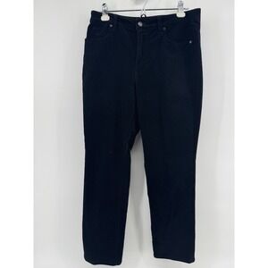 Talbots Womens Sz 8P Black  Straight Leg Curvy Corduroy Pants Stretch